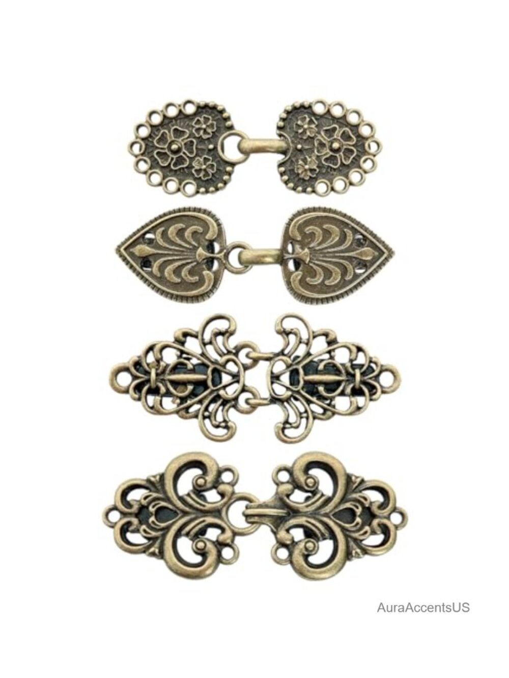 Vintage Metal Dress Clips Sweater Clips Shawl Clips for Women Pack of 4 Brooch